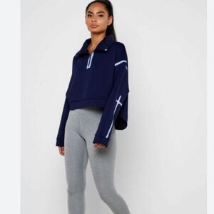 Nike‎ City Ready Fleece Jacket Navy Blue Size Small Cropped Oversized